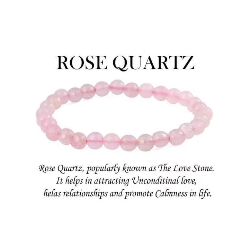 $3/PC 8mm Rose Quartz Bracelet for Gift for Friends and Family