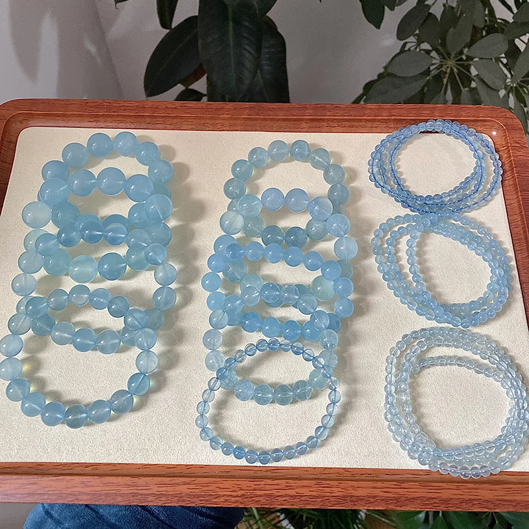 $12/Pc 8mm Aquamarine Bracelet For Crystal Healing